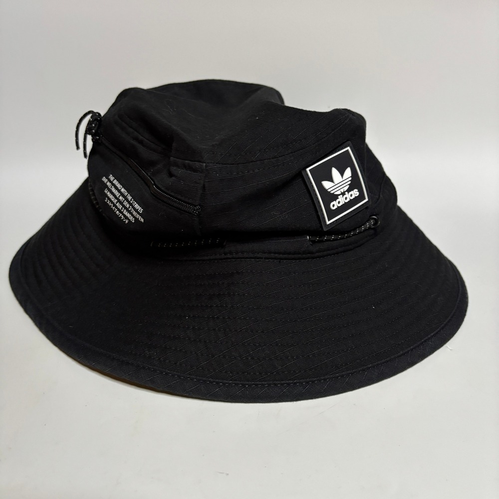 Adidas Originals Bucket Hat Mens OS Black Ripstop Trefoil Boonie Gorpcore Tech